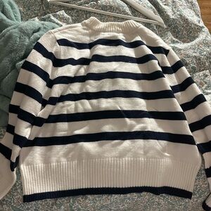 Urban Heritage Navy and White Striped Knit Sweater